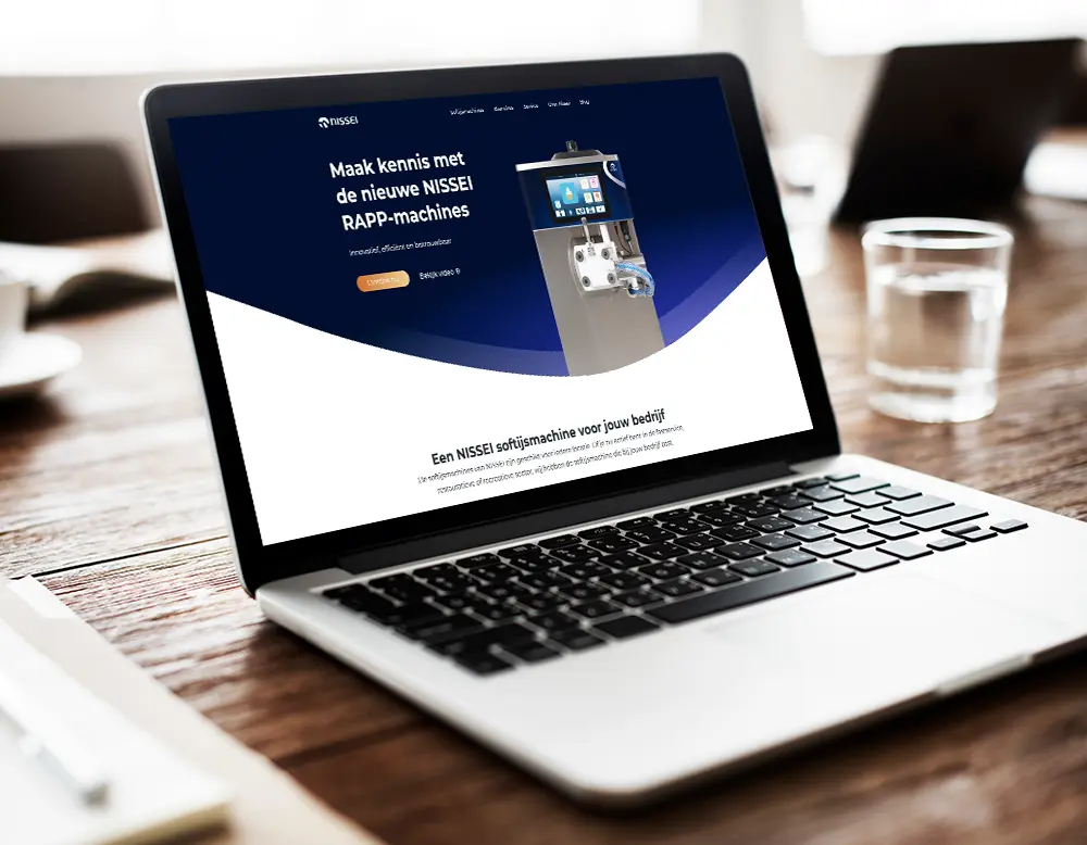 Laptop met nieuwe website